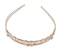 LOORGVEL Sparkly Rhinestone Headband for Bride Elegant Wedding Hair Accessory Durable for Ceremonies Parties and Daily Wear Gold Color Design