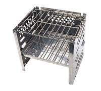 LOORGVEL Stainless Steel Adjustable Outdoor Bbq Grill Portable Folding Barbecue Stove for Camping Picnics Durable Easy to Clean Cooking Station for Outdoor Gatherings and Family Fun