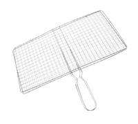 LOORGVEL Stainless Steel Bbq Grill Basket for Fish and Vegetable Grilling Smooth Surface Rack with Practical Handle Even Heat Distribution Outdoor Barbecue Cooking Accessory