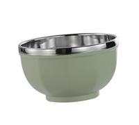 LOORGVEL Stainless Steel Double Soup Bowl Heat Resistant Rice Bowl Large in Light Green for Kitchen Serving Family Gatherings Easy to Clean Food Container