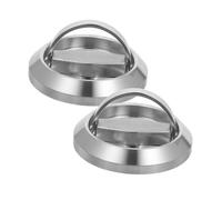 LOORGVEL Stainless Steel Folding Handle Set Durable Cabinet Pull Rings with Pre Punched Invisible Round Pull Handles for Bathroom Wardrobe Box Doors