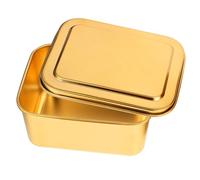 LOORGVEL Stainless Steel Tiramisu Cake Box with Lid 13.5X10.5X6Cm Small Nonstick Mousse Cake Carrier Portable Storage Container for Home and Bakery