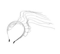 LOORGVEL Stylish Tassels Rhinestone Headband for Women Bridal Hair Accessory Elegant Chain Headdress with Four Row Design for Weddings Parties Holiday Photo Props and Costume Events