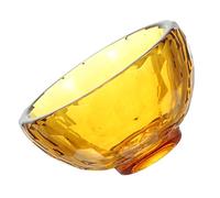 LOORGVEL Synthetic Crystal Skincare Mask Bowl Tea Color Lightweight Clear Texture Facial Mixing Bowl for Essential Oil Masks Portable Beauty Salon Tool with Smooth Surface and Practical
