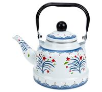 LOORGVEL Thickened Enamel Tea Kettle White Water Pot for Gas and Induction Stove Household Teapot for Coffee and Tea Lovers Safe Sturdy Heating Teapot