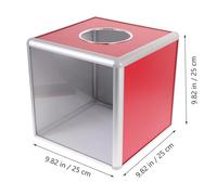 LOORGVEL Transparent Red Lottery Donation Box Medium Raffle Ticket Holder Organizer with Aluminum Alloy Secure Opening for Fair Voting Fundraising Corporate Events and Prize Draws