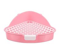 LOORGVEL Triangle Bunny Potty Trainer Corner Litter Box with Splash Edge for Small Pets Rabbit Guinea Pig Hamster Cat Space Saving Detachable Design for Easy Cleaning and Safe Foot Mesh