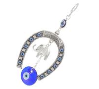 LOORGVEL Turkish Blue Eye Elephant Hanging Decor Lightweight Glass Alloy Evil Eye Charm for Car Window Wall Protection Ornament Portable Adornment