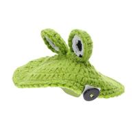 LOORGVEL Turtle Sweater Costume with Frog Design, Handmade Knitted Winter Pet Apparel, Elastic Strap Tortoise Christmas Cosplay Outfit for Reptile Photo Shoot