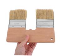 LOORGVEL U Shaped Double Head Painting Brush Natural Pig Bristle Flat Paddle Tool for Oil and Acrylic Paint Versatile Art Brush for Professionals and DIY Projects