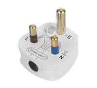 LOORGVEL Uk Prong Power Plug with High Conductivity Pure Copper Core Insulation and Secure Cylindrical Connection for International Travel and Home Use Compatible