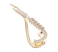 LOORGVEL Vintage Alloy Rhinestone Hair Barrette for Women Elegant Wheat Design Pearl Hair Clip for Brides and Everyday Wear