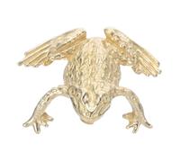 LOORGVEL Vintage Brass Cabinet Handles Toad Shaped Pulls Scratch Resistant Brass Animal Heads for Home Decor and Furniture