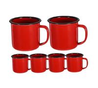 LOORGVEL Vintage Enamel Cups 6 Pcs 6cm Tea Mug Water Cup Set