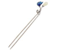 LOORGVEL Vintage Style Jade Magnolia Flower Hair Stick with Cloisonné Double-layer Design Black Hair Chopsticks for Women and Girls