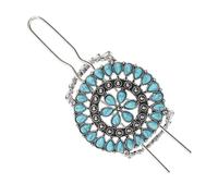 LOORGVEL Vintage Turquoise Hair Fork Retro Hair Stick Flower Shape for Women Elegant Updos Party and Daily Wear Decorative Accessory Color May Vary