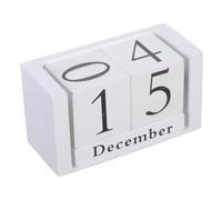 LOORGVEL Vintage Wooden Block Desk Calendar Portable Perpetual Wood Calendar for Home Office Easy Flip Month and Day Display Compact Small Desktop Organizer Reusable Rustic Wood Blocks