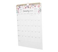 LOORGVEL Wall Calendar Planner Jan to Jun with Coil Binding Large Note Space Floral Design Multi-nation Holiday English Calendar for Office and Home Organization