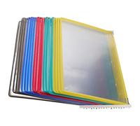 LOORGVEL Wall-Mounted 20-Pocket A4 Document Display Rack with PVC and Metal Frame, Colorful Reference Organizer for Office Desk and Meeting Room Document Storage