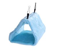 LOORGVEL Warm Plush Parrot Hammock Bird Sleeping Bed with Flat Bottom and Double Hooks Soft Hanging Nest for Budgies Cockatiels Parakeets Portable Cage Accessory for Cozy Rest and Exercise