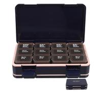 LOORGVEL Weekly 7-Day Large Capacity Double-Layer Sealed Pill Organizer Box for Morning, Noon, and Night Medicine - Portable Blue Tablet Organizer for Daily Vitamins and Supplements