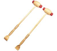 LOORGVEL Wooden Back Massage Hammer 2 Pieces Manual Back Massagers Itching Relief Massaging Hammer for Shoulder and Neck Pain Relaxation Wellness Tool