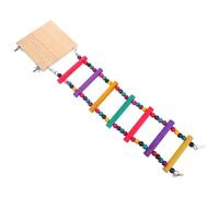 LOORGVEL Wooden Budgie Climbing Step Ladder with Perch Platform and Swing for Parrot Training, Colorful Seven-section Ladder Bird for Cage Climbing and Perching