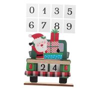 LOORGVEL Wooden Christmas Advent Calendar with Handpainted Santa Claus Festive Truck Holiday Countdown Blocks for Daily Surprises and Charming Table Decor Xmas Gift