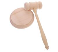 LOORGVEL Wooden Gavel with Sound Block Beech Wood Judge Hammer for Auction and Courtroom Use Practical Legal Hammer for Lawyers and Judges Natural Finish