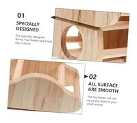 LOORGVEL Wooden Rabbit Feeder Rack with Safe Wood Creative Hay Holder for Bunnies and Guinea Pigs Keeps Food Clean and Organized Easy to Fix in Cage for Slow Feeding
