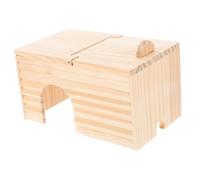 LOORGVEL Wooden Small Pet Hamster Sleeping House with Flipping Lid Bite-resistant Natural Wood Hamster Living House Breathable Hideout for Comfortable Play and Rest