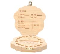 LOORGVEL Wooden Teeth Box for Keepsake Deciduous Tooth Storage Holder with Foetal Hair Compartment for Boys
