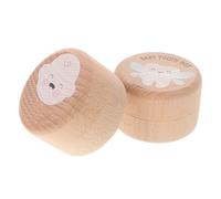 LOORGVEL Wooden Tooth Keepsake Box and Baby Tooth Holder Set for Boys and Girls, 2pcs Round Solid Wood Toddler Container, Lost Saver Suitable for Baby Shower