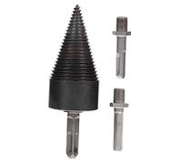 LOORGVEL Woodworking Firewood Drill Bit with Handles Heavy Duty Log Splitter Cones for Oak Walnut Sycamore Professional Wood Splitting Tool for Electric Drills Efficient and Durable