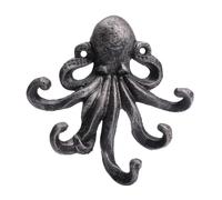LOORGVEL Wrought Iron Key Hook Octopus Hook Animal Shape Retro Design for Living Wall Hanging Key Hanger Cast Iron Craft Home