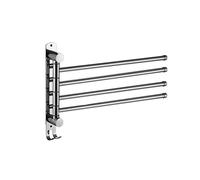LOORMEI Swivel Towel Rail with 4 Swivel Bars，304 Stainless Steel Kitchen Towel Rail Wall Mounted 29CM，Swing Towel Holder for Kitchen, Bathroom, Toilet