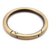Loosco O Ring Spring Opening Snap Trigger Clip Buckle Charm Purse Making (Brushed Brass,1 1/2")