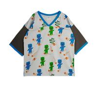Loose Aliens organic cotton T-shirt Light grey 3/5 years