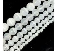 Loose Beads Natural White Selenite Smooth Round Sphere Crystal Strand 4/6/8/10mm-10mm (10pcs)
