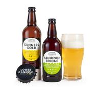 Loose Cannon Beer Gift Set (2 x 500ml Bottles, Pint Glass & Bottle Opener) Abingdon Bridge & Gunners Gold, Ale Gift Set, 4.1% ABV