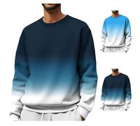 Loose Casual Mens Jumper Crew Neck Patterned Mens Pullover Simple Gradient Jumper Classic Pullover Without Hood Smart Youth Pullovers For Leisure, Travelling University College Jumpers