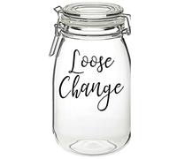 Loose Change - Vinyl Sticker Decal Labels for Home, Office, School, Storage Jars, TIns, Moneybox (Small - 3cm Tall Capital Letter Height, Orange)