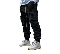 Loose Corduroy Trousers Men Multiple Pockets Solid | for Relaxed loose for fit, adjustable drawstring waist, comfortable for daily wear, solid color options