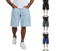Loose Fit Denim Shorts Men Men Short Jeans Baggy Jean Shorts Hip Hop Skateboard Trunks Acid Wash Fashion Bottoms Wide-Fit Half Pants Wide Fit Summer Jeans Straight Legs Trunks For Daily Casual