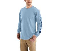 Loose Fit Heavyweight Long-Sleeve Logo Sleeve Graphic T-Shirt, Alpine Blue Heather, XXL Tall