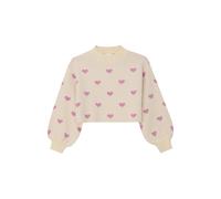 Loose Fit Knit Heart Pattern Girls Pullover s.Oliver Beige 4/5 years