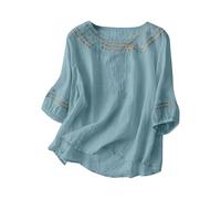 Loose Fit Linen Tunic Top for Women - Flowy Hem Short Sleeve Blouse, Lightweight Summer Shirt, Casual Boho Tee for Beach & Office