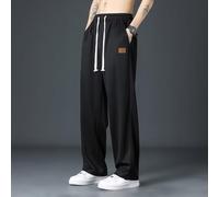 Loose Fit Men Casual Wide Leg Pants Harajuku Street Sweatpants Trousers Suitable for Daily, Dating and Social Events (XL Black)