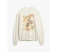 Loose fit printed sweatshirt for women Superdry Souvenir Beige S