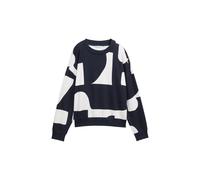 TOM TAILOR Women's 1049413 Sweatshirt, 38859-Navy White Big Scale Print, L